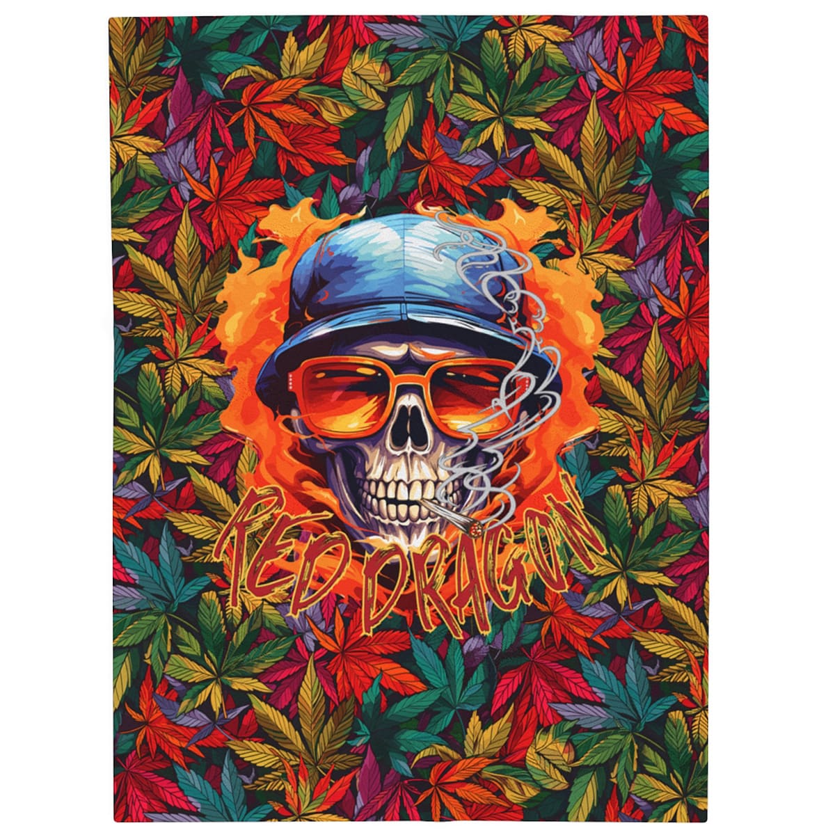 Red Dragon Throw Blanket -Vert